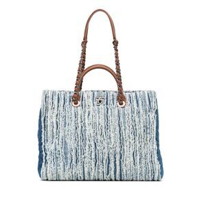 Chanel Large Fringed Denim Shopping Tote